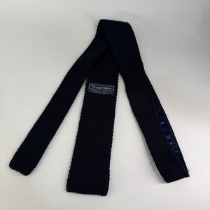 Robert Talbott Wool Square Knit Tie Vintage Mens Necktie Blue Retro Preppy